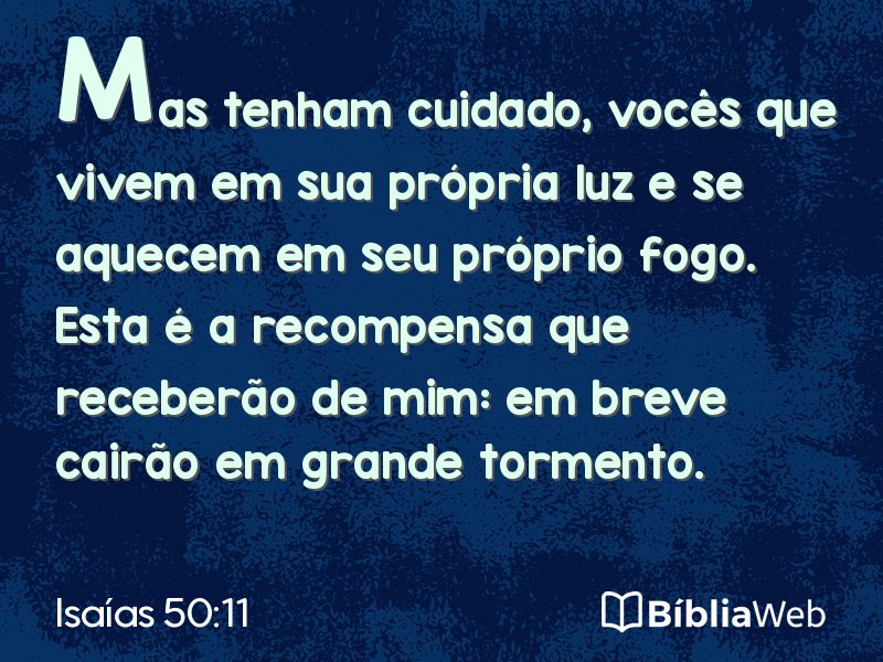 Isaías 50:11 em imagem para compartilhar