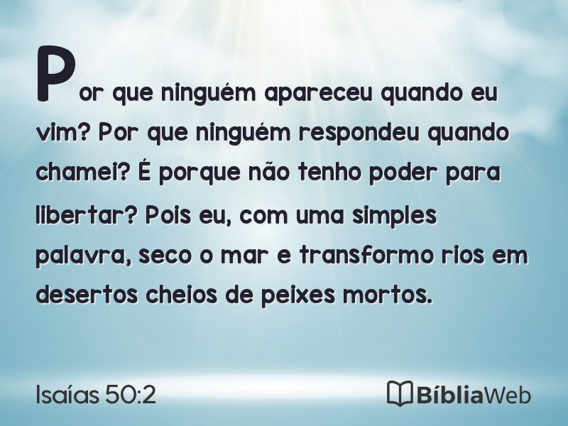Isaías 50:2 em imagem para compartilhar