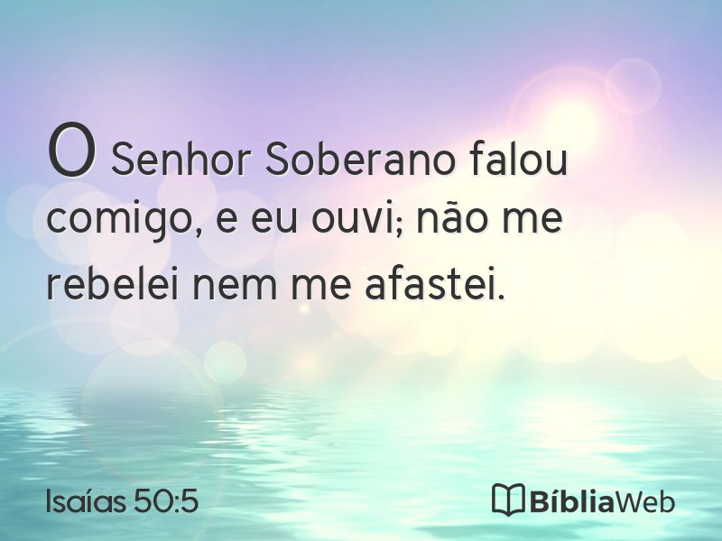 Isaías 50:5 em imagem para compartilhar