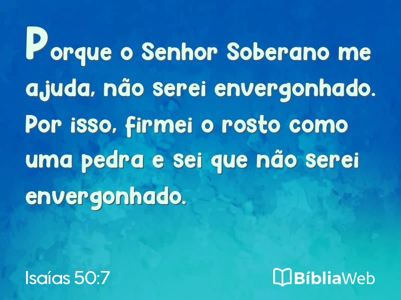 Isaías 50:7 em imagem para compartilhar