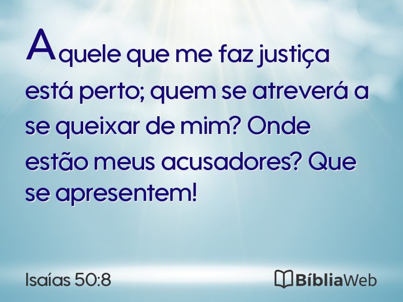 Isaías 50:8 em imagem para compartilhar