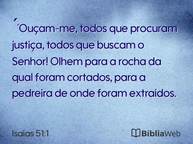 Isaías 51:1 em imagem para compartilhar