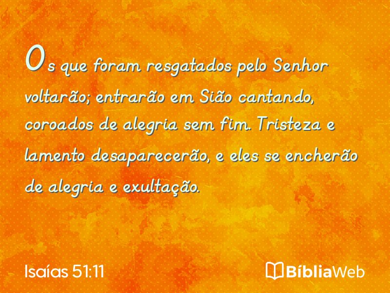 Isaías 51:11 em imagem para compartilhar