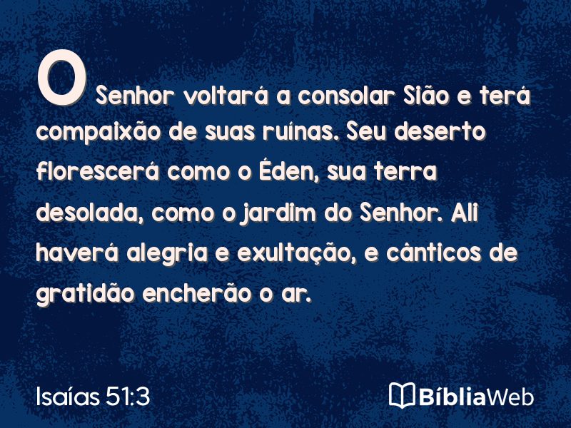 Isaías 51:3 em imagem para compartilhar