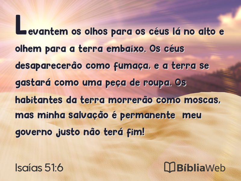 Isaías 51:6 em imagem para compartilhar