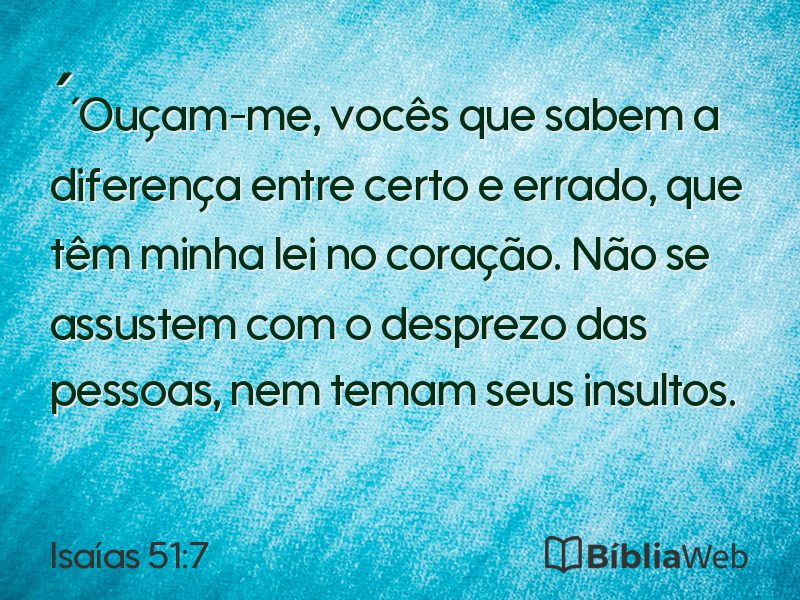 Isaías 51:7 em imagem para compartilhar