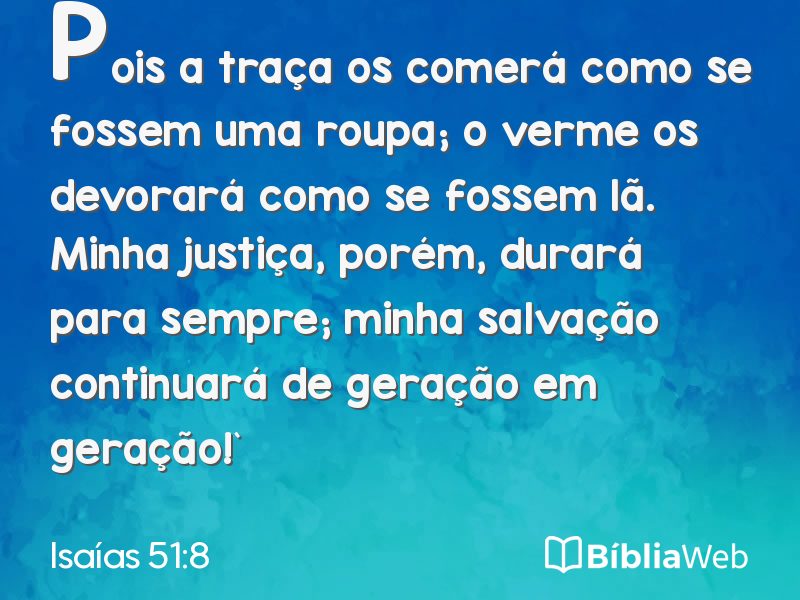 Isaías 51:8 em imagem para compartilhar