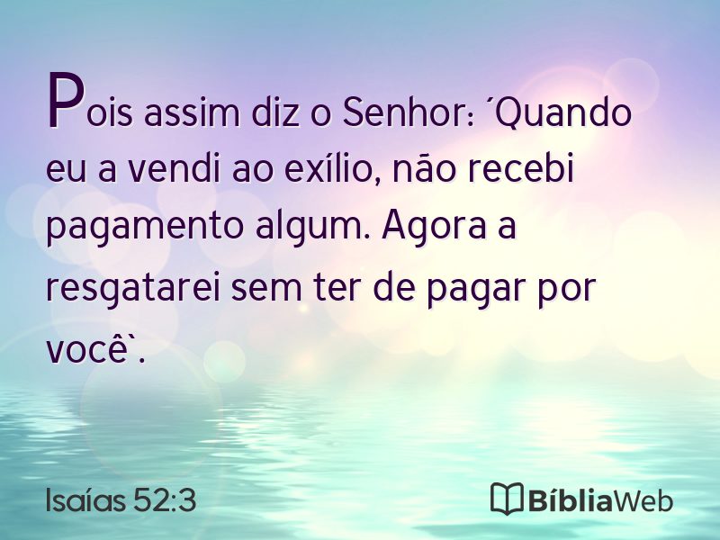 Isaías 52:3 em imagem para compartilhar