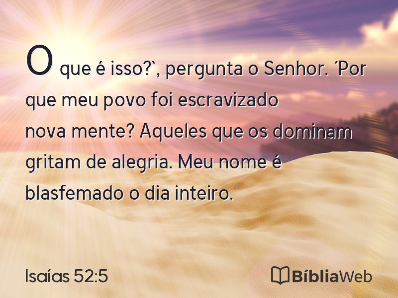 Isaías 52:5 em imagem para compartilhar