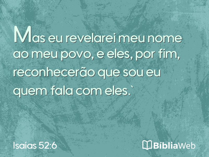 Isaías 52:6 em imagem para compartilhar