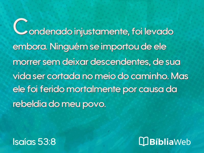 Isaías 53:8 em imagem para compartilhar