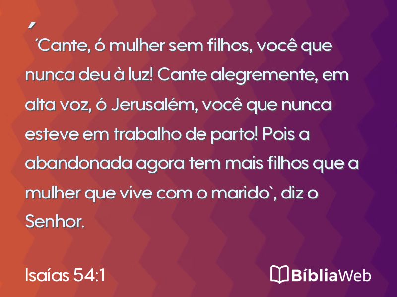 Isaías 54:1 em imagem para compartilhar