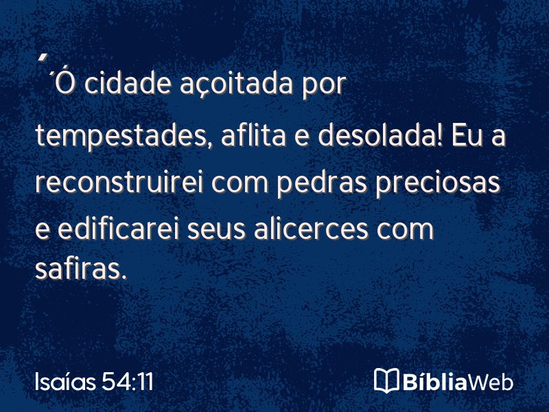 Isaías 54:11 em imagem para compartilhar