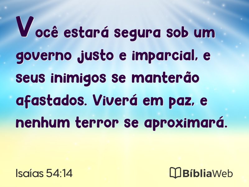 Isaías 54:14 em imagem para compartilhar