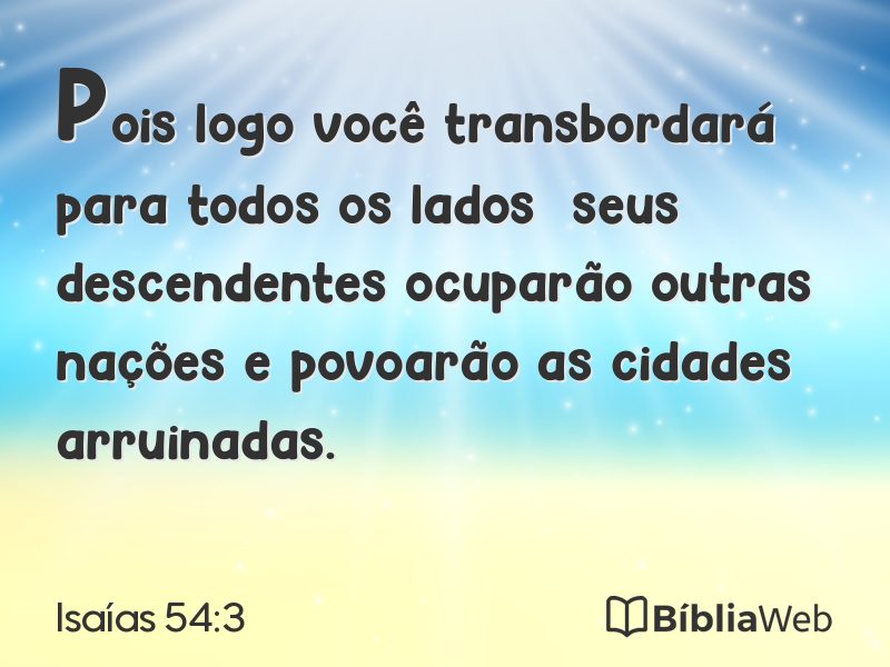 Isaías 54:3 em imagem para compartilhar