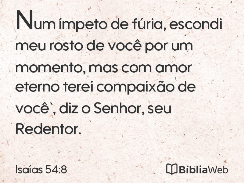Isaías 54:8 em imagem para compartilhar