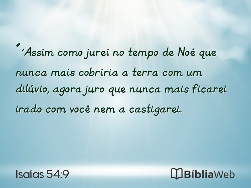 Isaías 54:9 em imagem para compartilhar