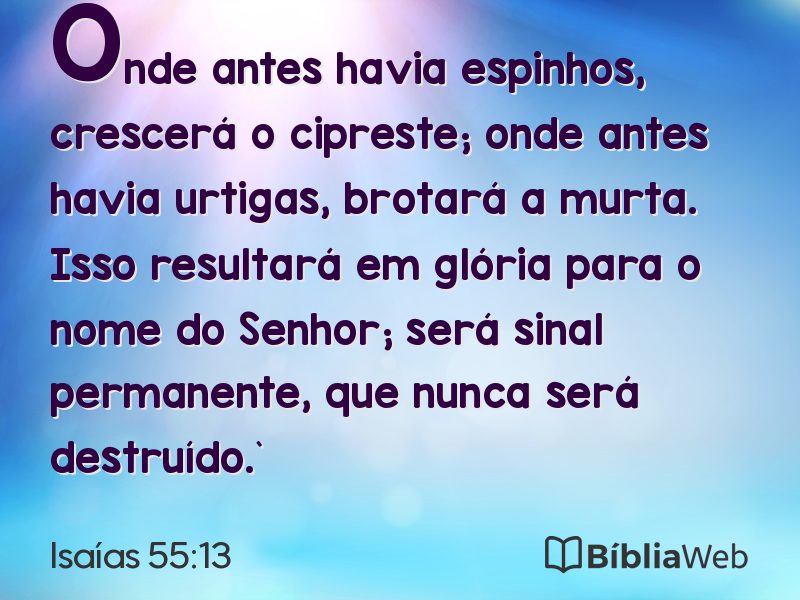 Isaías 55:13 em imagem para compartilhar