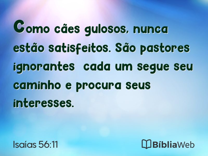 Isaías 56:11 em imagem para compartilhar