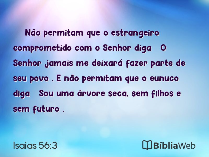 Isaías 56:3 em imagem para compartilhar