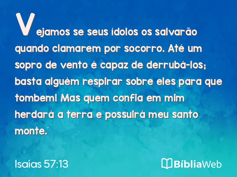 Isaías 57:13 em imagem para compartilhar