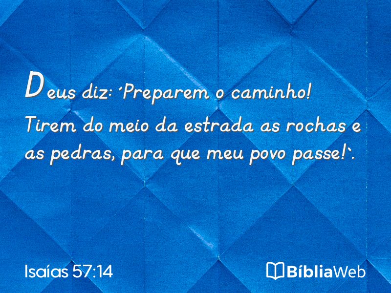 Isaías 57:14 em imagem para compartilhar