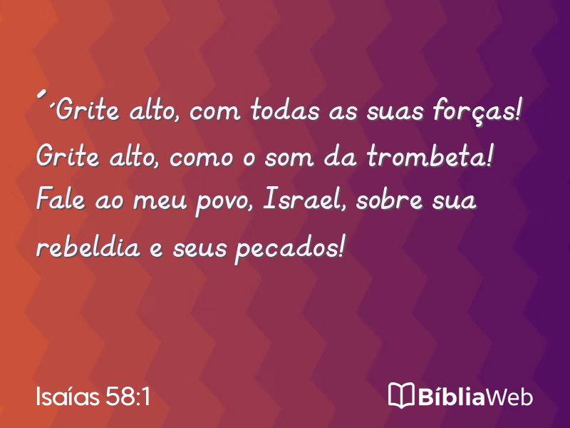 Isaías 58:1 em imagem para compartilhar