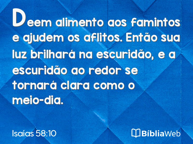 Isaías 58:10 em imagem para compartilhar