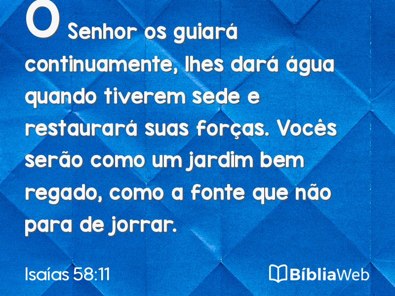 Isaías 58:11 em imagem para compartilhar