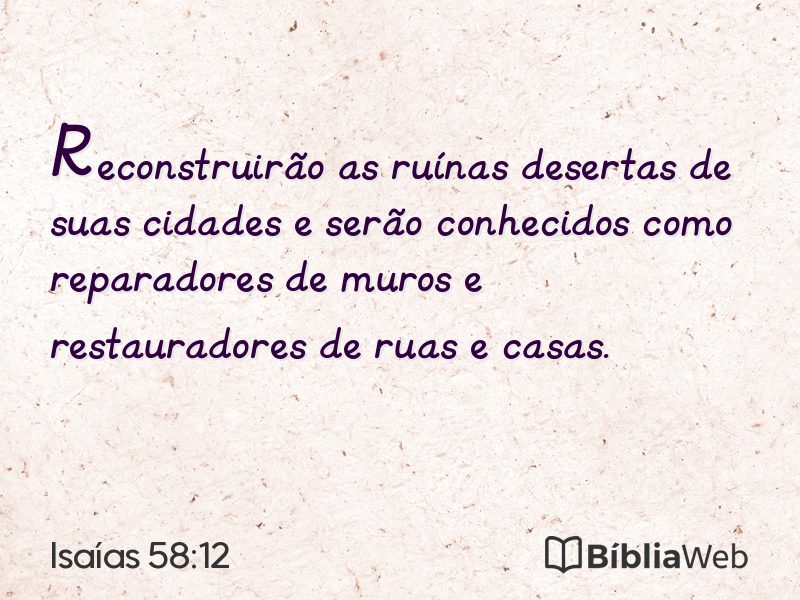 Isaías 58:12 em imagem para compartilhar