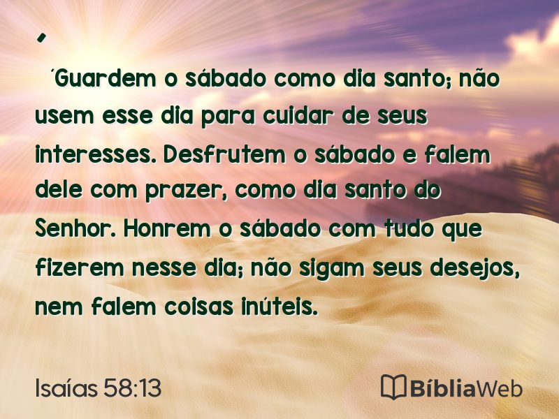 Isaías 58:13 em imagem para compartilhar