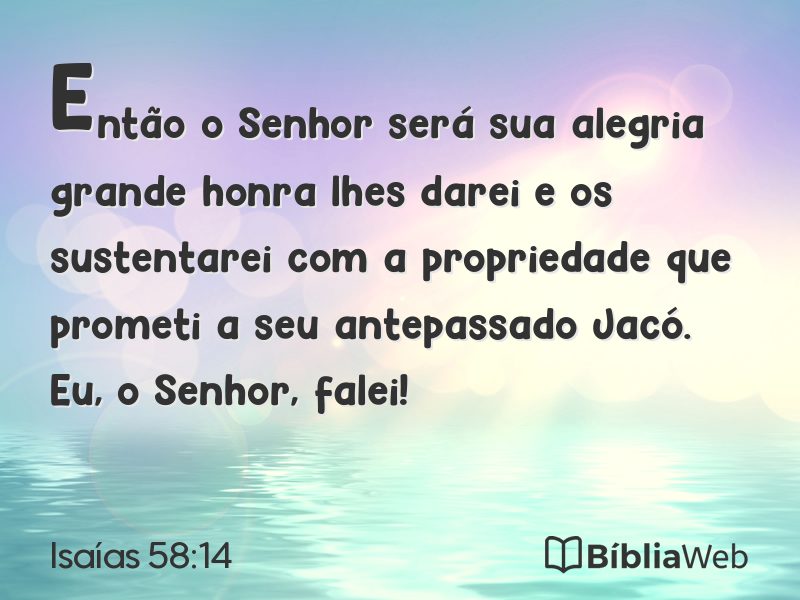 Isaías 58:14 em imagem para compartilhar
