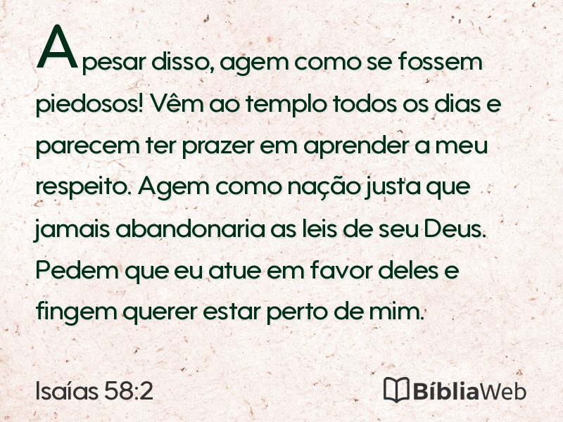 Isaías 58:2 em imagem para compartilhar