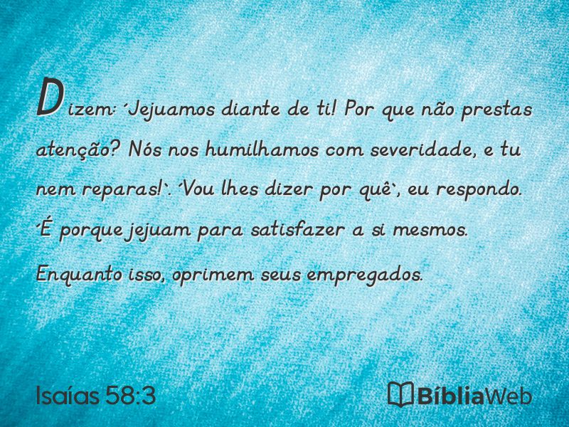 Isaías 58:3 em imagem para compartilhar