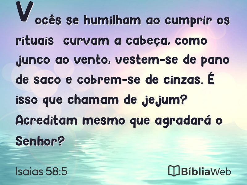 Isaías 58:5 em imagem para compartilhar