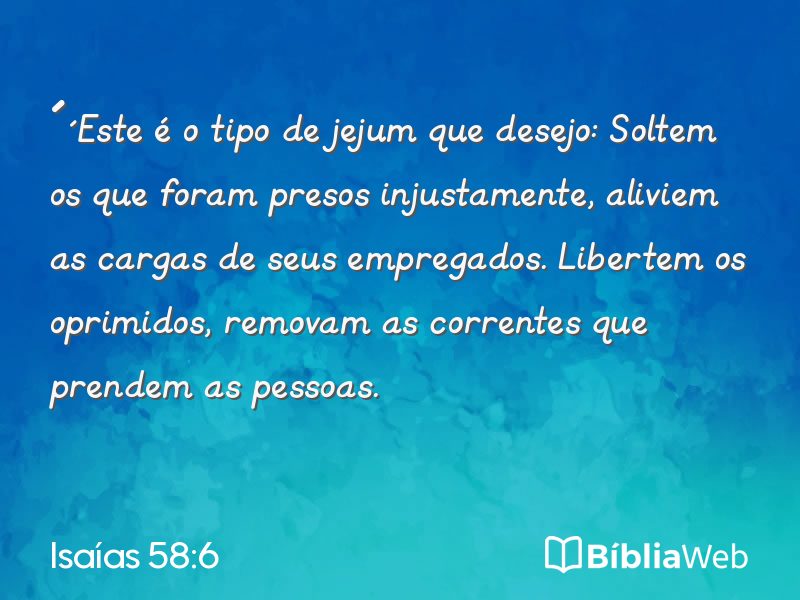 Isaías 58:6 em imagem para compartilhar