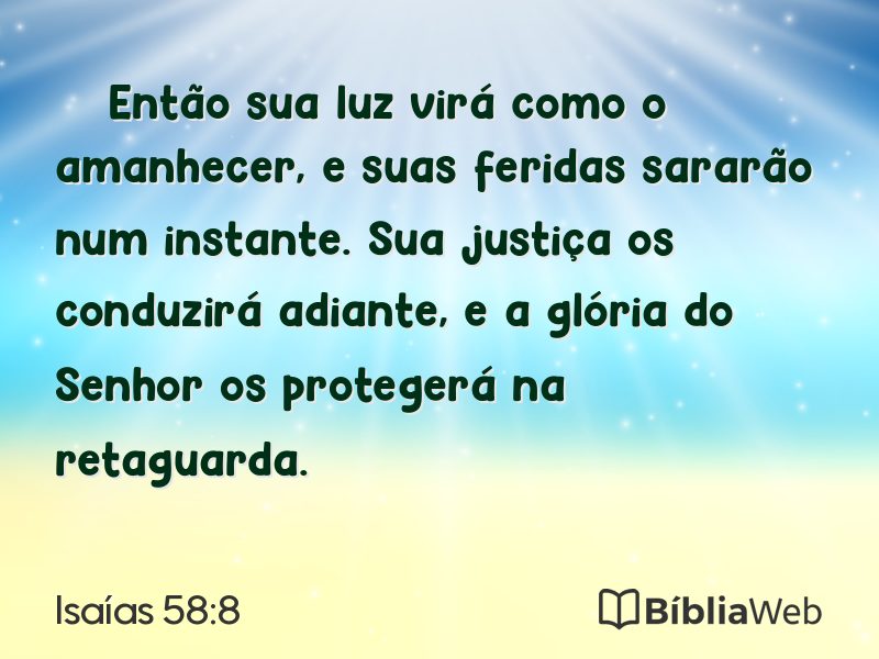 Isaías 58:8 em imagem para compartilhar