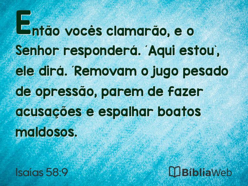 Isaías 58:9 em imagem para compartilhar