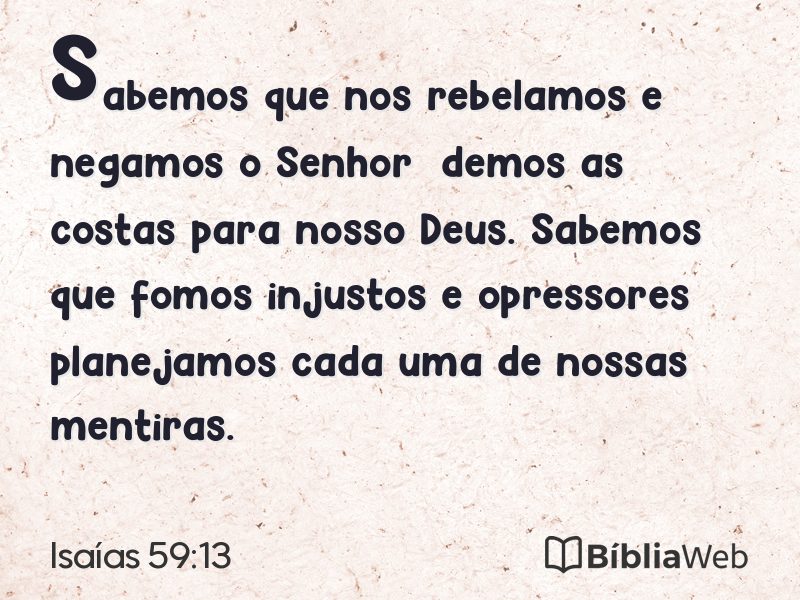 Isaías 59:13 em imagem para compartilhar
