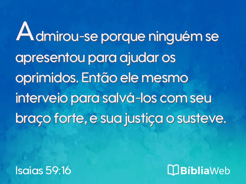 Isaías 59:16 em imagem para compartilhar