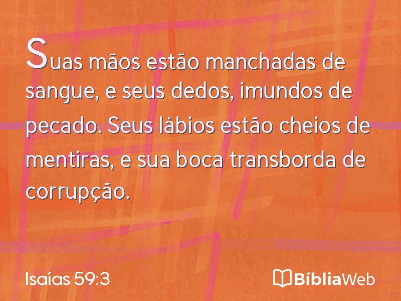 Isaías 59:3 em imagem para compartilhar