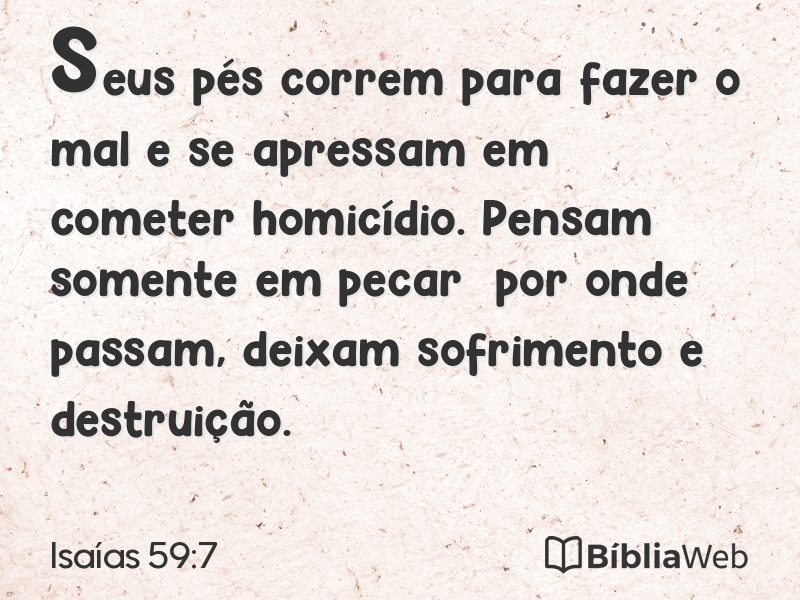 Isaías 59:7 em imagem para compartilhar
