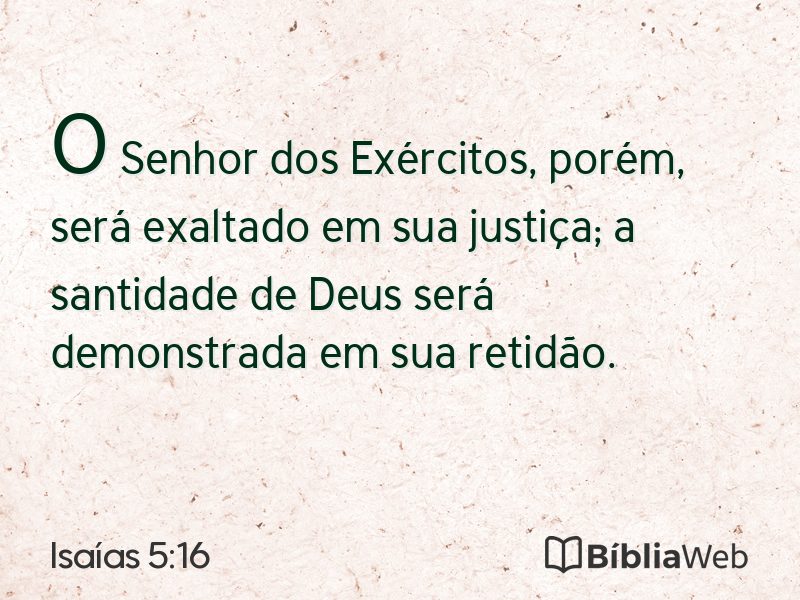 Isaías 5:16 em imagem para compartilhar