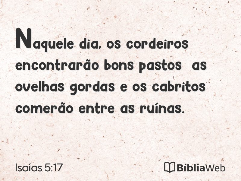 Isaías 5:17 em imagem para compartilhar