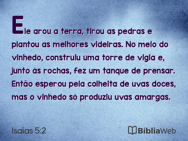 Isaías 5:2 em imagem para compartilhar