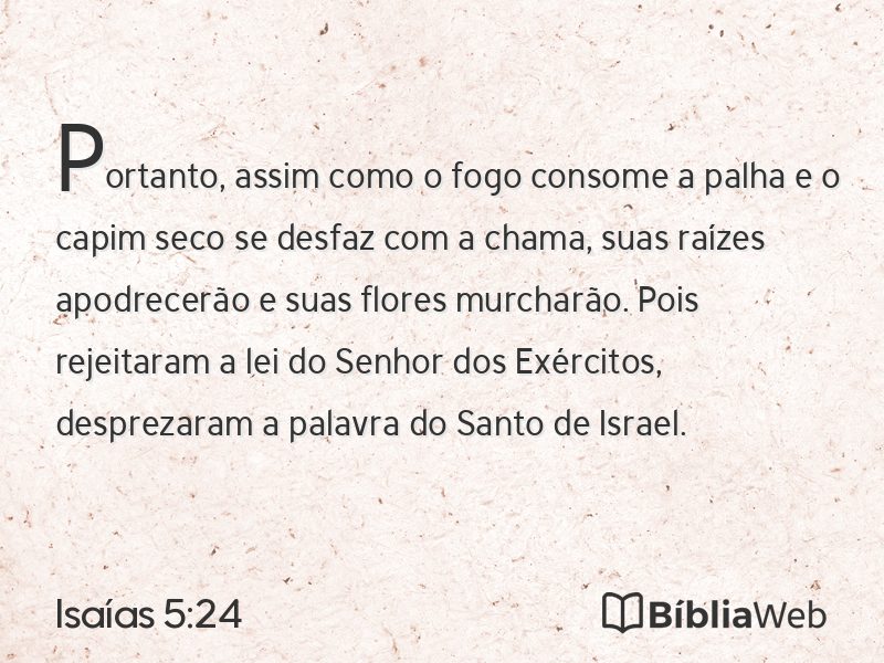 Isaías 5:24 em imagem para compartilhar