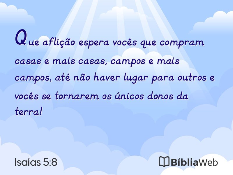 Isaías 5:8 em imagem para compartilhar