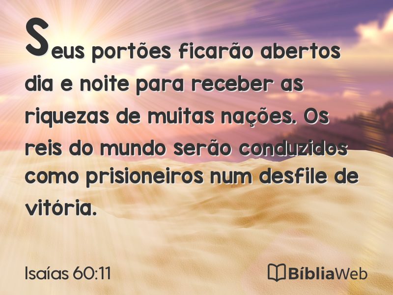 Isaías 60:11 em imagem para compartilhar