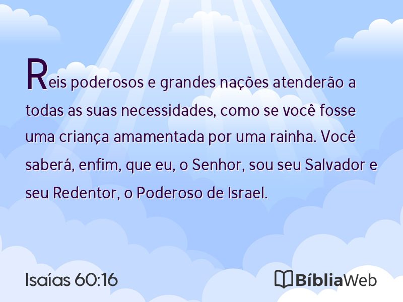 Isaías 60:16 em imagem para compartilhar