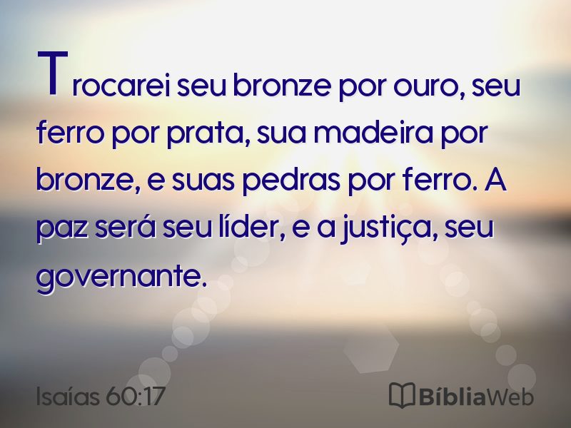 Isaías 60:17 em imagem para compartilhar